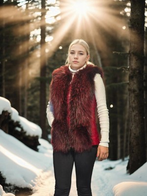 Freedom Kolsuz Fermuarlı Yelek - Kırmızı -