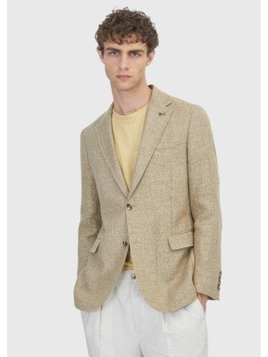 Ramsey Açık Sarı Shirt Shoulder Slim Fit Yün Karışımlı Ceket