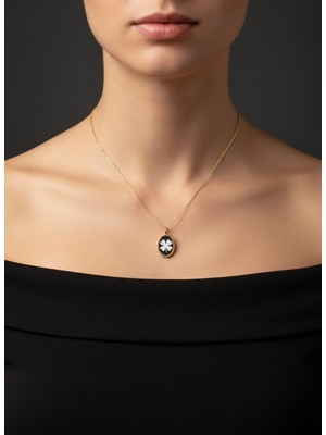 G&a Jewels Şansın Nefesi 925 Ayar Oksitli Yaldız (Altın) Kaplama Gümüş Kolye