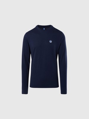 North Sails Regular Fit Uzun Kollu Organik Pamuk Bisiklet Yaka Tişört