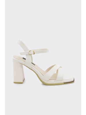 Derinet Bilekten Bantlı Platformlu Kadın Abiye Ayakkabı