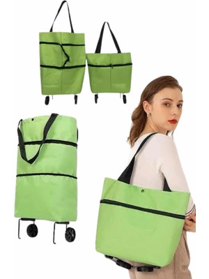 General Katlanabilir Tekerlekli Pazar Market Çarşı Arabası Market Alışveriş Çantası