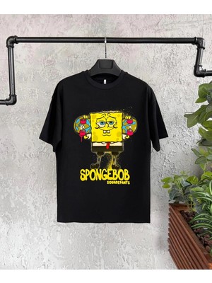 Freedom Bisiklet Yaka Kısa Kol   Baskılı T-Shirt - Siyah -