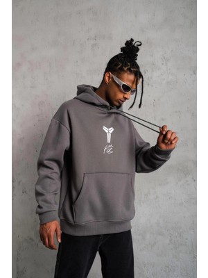 Freedom Baskılı Kapüşonlu Sweat - Gri
