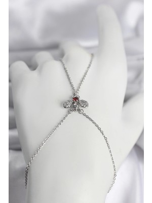 Flamex Pirinç Gümüş Renk Sinek Model Kadın Şahmeran