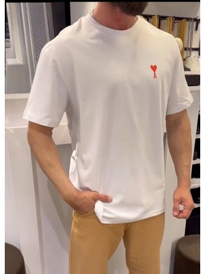Freedom Bisiklet Yaka Baskılı Oversize T-Shirt - Beyaz -
