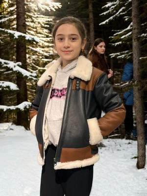 Freedom Yakalı Parçalı Kürk - Kahve -