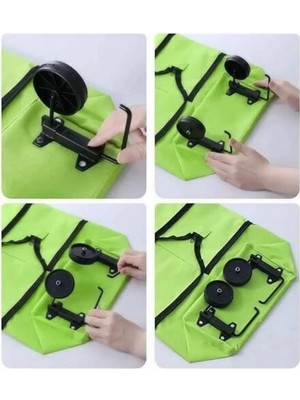 General Alışveriş Çantası Katlanabilir Pazar Arabası Tekerlekli Pazar Arabası Katlanabilir