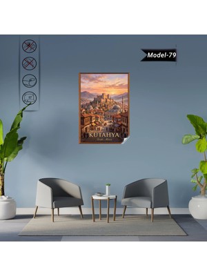 Akıllı Kağıt Türkiye Iller Tablo - Poster Kütahya (Model-79)