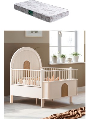 Setay Mdf Beşik, Venüs Büyüyen Beşik + 1 Adet Comfort Yatak 90X130