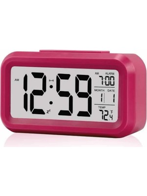 General Işıklı Dereceli Masa Ofis Saati Alarmlı Termometre Takvim Çalar Saat