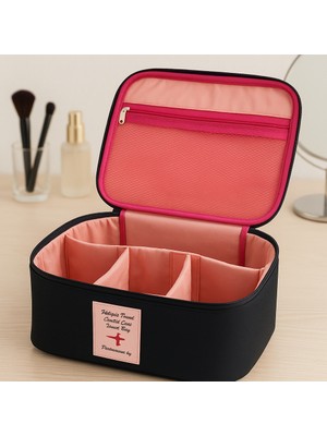 Pazar Kapısı Seyahat Tipi Bölmeli Makyaj Kozmetik Çantası Organizer