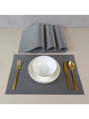 Maxstyle Dark Grey 4 Parça Amerikan Servis 30X45 cm