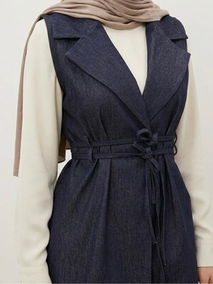 Miostil Yaka Detay Yelek-Lacivert