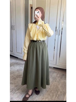 Miostil Kemer Detay Soft Etek-Haki