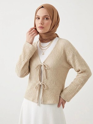 Miostil Ön Bağlamalı Örme Tunik-Taş