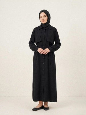 Miostil Aller Detay Patlı Elbise-Siyah