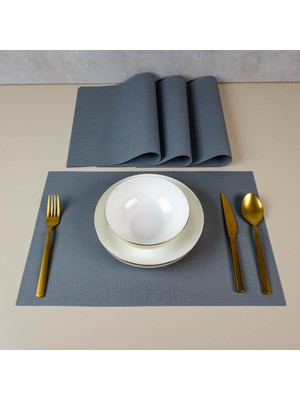 Maxstyle Plaid Steel 4 Parça Amerikan Servis 30X45CM