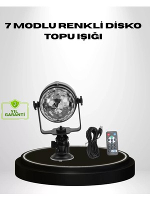 Ritme Duyarlı LED Disko Topu – Renkli Işık Gösterili Parti Lambası Veralya Tech