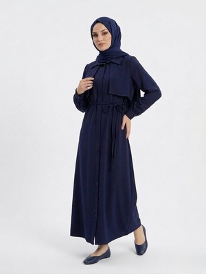 Miostil Aller Detay Patlı Elbise-Lacivert