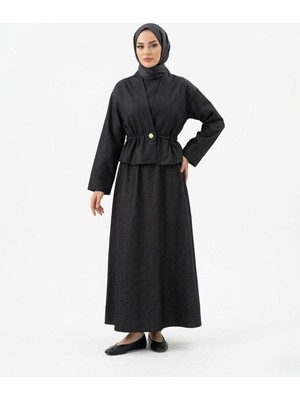 Miostil Ceket Detay Ikili Elbise-Siyah