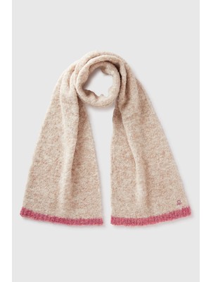 United Colors Of Benetton Ekru Kadın / Kız Kj_yün Karışımlı Logo Detaylı Atkı Model Kodu: 67NDCU0100R2