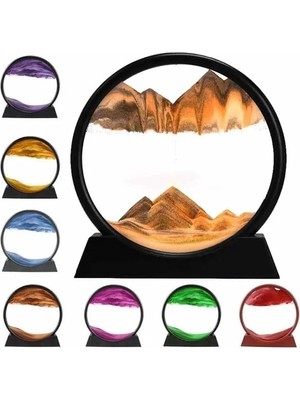 7 Inç Mavi Orta Boy Dekoratif Yuvarlak Şık Kum Tablosu Modern Dekoratif Süs Veralya Tech