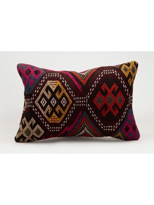 Kilim Wholesale El Yapımı Eski Kilimden Yapılmış Vintage Kırlent Kılıfı, Yün, 40X60 cm