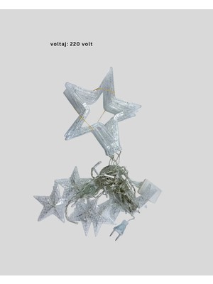 Yıldız Figürlü Perde Peri LED 3x3 Metre Dekoratif Işık Veralya Tech