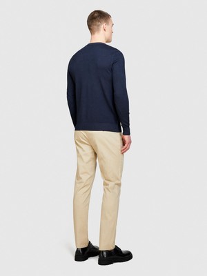 Sisley Streç Pamuklu Kemer Delikli Slim Fit Pantolon Erkek Bej Pantolon - 324P4AIHSF021