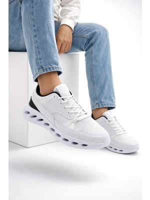 Slipcat Erkek Beyaz Street Style Sneaker Hafif Esnek Taban Günlük Kullanım Spor Yürüyüş Ayakkabısı