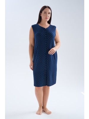 Hays Kadın Plus Size Viskoz Kolsuz V Yaka Gecelik
