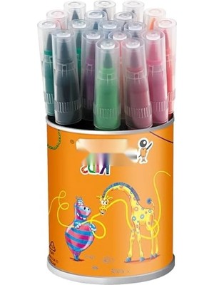 Calperia 18'li Fırça Uçlu Keçeli Boya Kalemi Seti - Yıkanabilir Su Bazlı