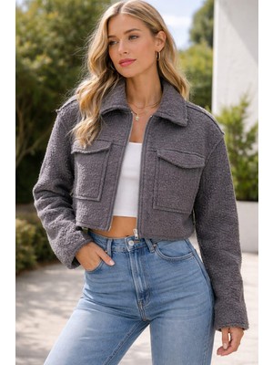 Ws On Fermuarlı 2 Kapaklı Cep Kısa Ceket