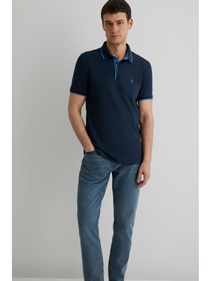 Mavi Erkek Yaka Detaylı Polo T-Shirt M062373 Gece Lacivert