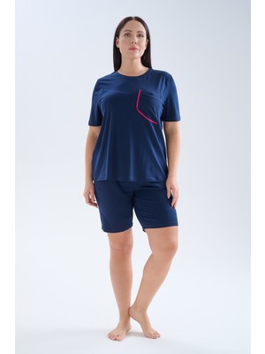 Hays Kadın Plus Size Pamuklu Kısa Kollu Şortlu Pijama Takımı