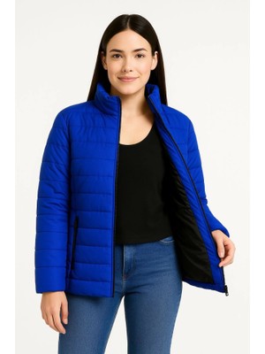 Veralya Moda Bomber Mont Ceket – Su Itici Kumaş, Kapitone Astarlı, Fermuarlı, Kışlık - Saks