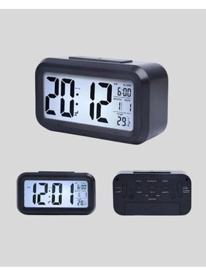 Sensörlü Dijital Masa Saati Alarm ve Sıcaklık Göstergeli Veralya Tech