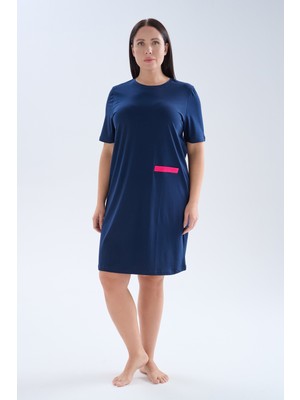 Hays Kadın Plus Size Pamuklu Kısa Kollu Gecelik