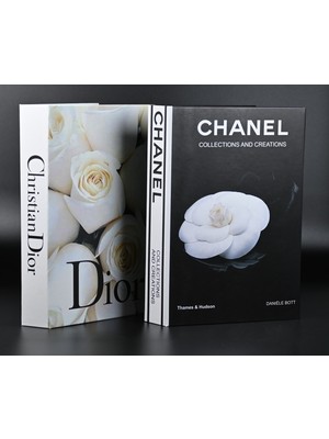 Kethuda Concept 2li Beyaz Güller & Collectıons Beyaz Gül Siyah - Beyaz Dekoratif Kitap Kutu