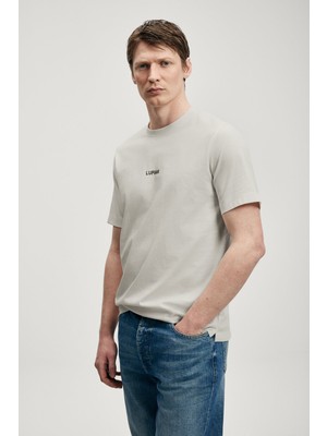 Lufian Erkek Marcus Modern Grafik T-Shirt 111020322 Taş