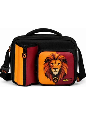 Galatasaray Lisanslı Aslan Desenli 3 Bölmeli Su Itici Kumaşlı Beslenme Çantası