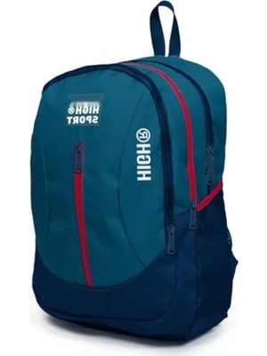 Calperia Lacivert Dört Gözlü Okul Sırt Çantası - USB ve Aux Soketli