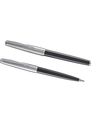 Calperia Siyah Akrilik Gövde ile Dolma Kalem ve Tükenmez Kalem Seti