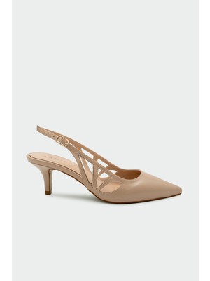 Laminta Ralph Asimetrik Kesim Kadın Nude Topuklu Ayakkabı