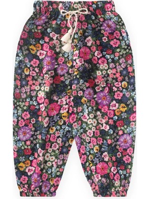 Cigit Desenli Viskon Şalvar 2-10 Yaş Çiçek Desenli