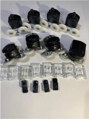 Calperia Siyah Renkli 8'li Duşakabin Tekeri Takımı