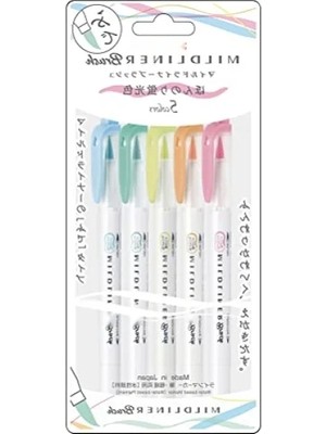 Calperia Çift Taraflı Mildliner Işaretleme Kalemi Seti, 5 Renk