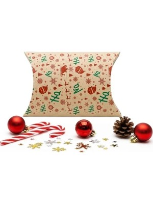 Calperia 18X20 cm Yılbaşı Temalı Yastık Hediye Kutusu Seti (2 Adet)