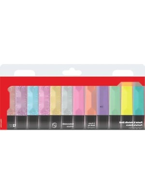 Calperia 12'li Fosforlu Kalem Seti - Karışık Renkler